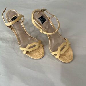 White House Black Market Yellow Strappy Heels Size 6